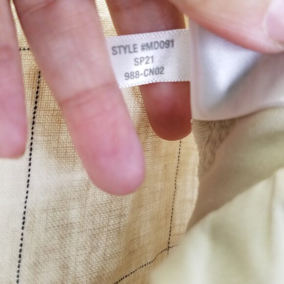 Madewell Pants Women's Sz 6 Windowpane Plaid Linen Pleated Wide-Leg Crop Beige - Picture 12 of 16